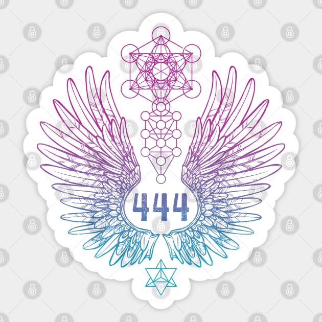 Angel Number 444 Sacred Geometry Sticker by LadyMoldavite